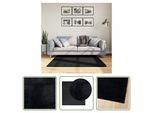 The Living Store Tappeto Oviedo A Pelo Corto Nero 120X120 Cm