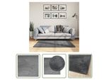 The Living Store Tappeto Oviedo A Pelo Corto Antracite 120X120 Cm