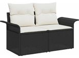 Vidaxl Set Di Divani Da Giardino 10 Pezzi Nero 100 X 55 X 73 Cm Poly Rattan