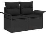 Vidaxl Set Di Divani Da Giardino 11 Pezzi Nero 100 X 55 X 73 Cm Poly Rattan