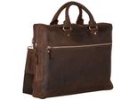 Leonhard Heyden Pelle Cartella Borsa A Tracolla Con Scomparto Per Laptop Salisbury Rv-Aktenmappe Brown Marrone