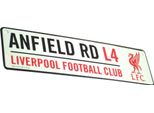 Insegna In Metallo Del Liverpool Fc Con Stemma Ufficiale Del Club E Indirizzo Dello Stadio BS645 (Taglia Unica) (Bianco)