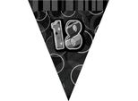 Unique Party 18 Glitter Pennant Garland SG11074 (Taglia Unica) (Nero)