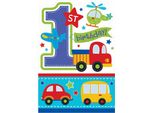 Amscan - Cartolina Per Bambini - Inviti, 1° Compleanno 32-Pack - Cartoncino SG7798 (Taglia Unica) (Colorato)