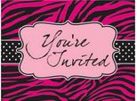 Creative Converting - Inviti Con Motivo A Zebra Confezione Da 8 Pezzi SG16683 (Taglia Unica) (Rosa)