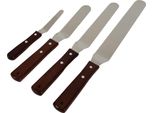 Set Pasticceria Krumble - Set Spatole - Spatola Per Glassa - Spatola Per Dolci - Spatola Per Pasticceria - Decorazione Torte - Cottura Torte - Coltello Per Glassa Set Di 4 Spatole In Acciaio Inox Con Manico In Legno