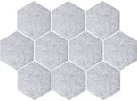 Quvio Memo Board Bacheca Esagonale - Organizzatore Da Parete - Set Di 10 Tessere - Grigio