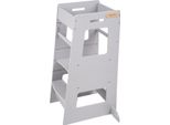 Kiddymoon Aiuto Da Cucina Per Bambini Sgabello Per Bambini Torre Di Apprendimento Per Bambini Sedia Di Apprendimento Con Altezza Regolabile Mobili Montessori, Ausili Da Cucina Per Bambini, ST-003, Grigio