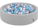 Kiddymoon Piscina Di Palline 120X30Cm/1000 Palline Piscina Rotonda Con Palline Colorate Per Bambini, Grigio Chiaro: Grigio/Bianco/Trasparente/Blu Bambino