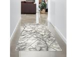 Tappeto Di Design I Aspetto Marmo E Fibre Lucide I Grigio Dimensioni - 80 X 150 Cm