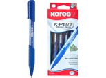 Penna A Sfera Kores K6 Triangolare Con Impugnatura 0,7 Mm, Blu