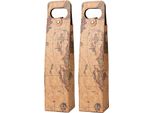 Set Di 2 Sacchetti Regalo In Ecopelle Con Aspetto Da Mappa Del Mondo | Sacchetto Per Vino Con Chiusura Per Bottiglia Singola | Sacchetto Regalo Riutilizzabile | Sacchetto Per Vino | Sacchetto Portatile Per Vino E Spumante