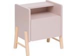 Rebecca Mobili Comodino Per Bambini Rasam 49X40X30 Mdf Pino Rosa Marrone