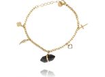 Bracciale Flamenco Mystique In Acciaio Chirurgico Placcato Oro 14K Con Cristallo Di Rocca BST1407CZ