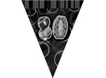 Unique Party - Bandiera, Foil, Glitter, 80° SG36641 (Taglia Unica) (Nero/Argento)