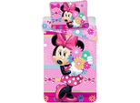 Lenzuola Disney Minnie Mouse In Cotone 140X200 Cm Copripiumino + Federa 50X70 Cm Con Zip