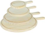 Krumble Tagliere Rotondo - Set Di 4 - Legno - Tagliere Per Tapas - Tagliere Per Bere - Tagliere Per Formaggi - Tagliere Per Antipasti - Paese - Rotondo - 15 Cm (P) - 20 Cm (P) - 25 Cm (P) - 30 Cm (P) - Marrone Chiaro