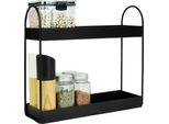 Quvio Portaspezie Verticale - Portaspezie Da Cucina - Carosello Di Spezie - Organizzatore Da Cucina - Portaoggetti Da Cucina - Metallo - 10 X 32 X 29 Cm - Nero