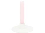 Quvio Candeliere - Portacandele - Candeliere - Accessori Per La Casa - Accessori Decorativi - Scandinavo - Ceramica - Rotondo - Bianco - 12 X 12 X 4 Cm