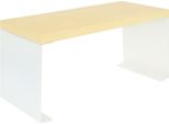 Quvio Organizzatore Per Piani Di Lavoro - Mensola Da Cucina - Accessori Da Cucina - Mensola Portaoggetti - Portaspezie - Mensola Effetto Legno - Metallo - Bianco - Marrone Chiaro - 14 X 30,5 X 14,5 Cm