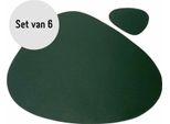 Tovaglietta E Sottobicchiere Krumble - Tovaglietta Di Design Con Sottobicchiere / Verde - Set Da 6 Pezzi - Antiscivolo - Look Pelle