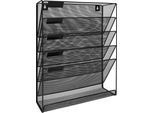 Quvio Portariviste Da Parete - Con 5 Strati - Portariviste - Organizzatore Di Riviste - Accessori Per La Casa - Rete - Metallo - Nero - 10,5 X 32 X 40,5 Cm