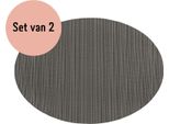 Tovagliette Krumble - Set Di 2 - Ovale - Tovagliette - Sottobicchieri - Sottobicchieri - Pvc - Grigio - 32 X 45 Cm