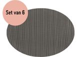 Tovagliette Krumble - Set Di 6 - Ovale - Tovagliette - Sottobicchieri - Sottobicchieri - Pvc - Grigio - 32 X 45 Cm