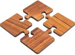 Quvio Sottopentola - Sottopentola - Sottopentola Per Pentole - Sottopentola Per Bicchieri - Sottopentola Per Vetro - Sottopentola In Vetro - Puzzle - Set Di 4 - Legno