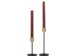 Quvio Portacandele - Set Di 2 - Grande E Piccolo - Portacandele - Portacandele - Sottobicchiere - Accessori Per La Casa - Accessori Decorativi - Metallo - Nero E Oro