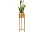 Quvio Supporto Per Piante In Metallo - Supporto Per Piante Da Interno - Supporto Per Piante - Supporto Per Piante - Supporto Per Piante In Metallo - Interno - Supporto Per Piante - Supporto Per Piante - 22X22X75 Cm - Metallo - Oro - M