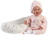 Rappa Llorens 74122 New Born - Bambola Realistica Con Suoni E Corpo In Tessuto - 42 Cm