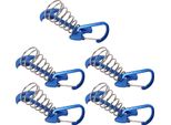 5Pcs Chiodi Per Tenda Con Osso Di Pesce Grandi Picchetti Da Campeggio Con Fibbia A Molla Ancoraggio Regolabile Della Corda Del Vento Blu