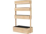 Fortuna Lai Aiuola Rialzata In Legno, Aiuola A 4 Livelli Con Fori Di Drenaggio, Semenzaio, Aiuola Da Giardino, Fioriera 88,5 X 45 X 140 Cm, Aiuola Per Giardino E Balcone, Vaso Per Fiori, Piante, Frutta E Verdura