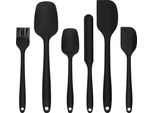 Set Di Spatole Krumble - Set Di 6 - Spatole - Utensili Da Cucina - Utensili Da Cucina - Raschia Pentole - Raschia Padelle - Pennello Da Pasticceria - Resistente Al Calore - Lavabile In Lavastoviglie - 6 Pezzi - Silicone - Nero