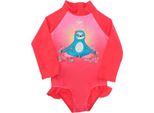 Speedo - Costume Da Bagno Per Bambina, Maniche Lunghe Arricciate GT8006 (116) (Rosa)