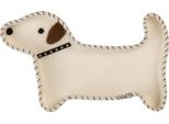 Clayre & Eef Decorazione Ciotola Per Cani 20X13X3 Cm Feltro Bianco
