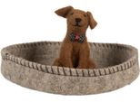 Ciotola Decorativa Clayre & Eef Ø 19X10 Cm Cane In Feltro Grigio