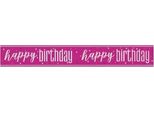 Unique Party - Bandiera Prismatica In Lamina, Buon Compleanno SG38848 (Taglia Unica) (Rosa)