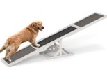Costway Altalena In Legno Per Cani, Altalena Per Agilità Per Cani, Sport Per Cani All'aperto Per L'allenamento Dell'equilibrio, Cani Di Piccola E Grande Taglia Fino A 60 Kg, Giochi Per Cani 179X30X5 Cm Bianco