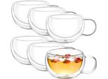 Wilmax Bicchieri Termici Con Manico 400 Ml, Set Di 6, A Doppia Parete WL-888770/A6