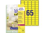 Avery Zweckform - Adesivo Rimovibile - Giallo Neon - 38,1 X 21,2 Mm 1625 Etichette (25 Fogli X 65) Etichette