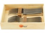 Set Di Posate Da Bistecca Solex Selina 12 Pezzi Per 6 Persone In Scatola Di Legno