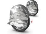 Walser 2X Coperture Termiche Per Pneumatici, 2 Pezzi Di Coperture Per Ruote Fino A 17 Pollici/195 Mm, Set Di Coperture Per Ruote, Coperture Per Borse Per Pneumatici, Coperture Per Pneumatici In Argento