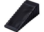 Fermaporta In Plastica Nera, A Forma Di Cuneo, Dimensioni 4,1 X 9,5 X 2,8 Cm