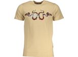 Maglietta Cavalli Class Uomo Beige Stampa Serpente : Taglia - 2XL Taglia: 2XL