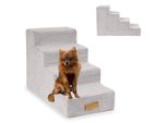 Gradini Per Cani, Per Animali Malati E Anziani, Ausilio Per L'ingresso, Rampa, 4 Gradini, Grigio Velluto A Coste