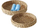 1.05 Vassoio Decorativo In Giacinto D'acqua In Set Da 2 - Ø 30 E 25 Cm Circa - Cestino Da Bagno (Set Da 2)