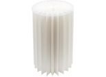 2.03 Tavolino Di Design Rotondo In Carta Bianca - Circa 40 X 60 Cm - Tavolino Con Piano D'appoggio (Grande)