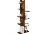 Libreria Costway, Libreria Autoportante Con 8 Ripiani, Scaffale Da Ufficio Autoportante, Scaffale Portaoggetti, Scaffale Decorativo, Mensola, 50X20X141Cm, Marrone